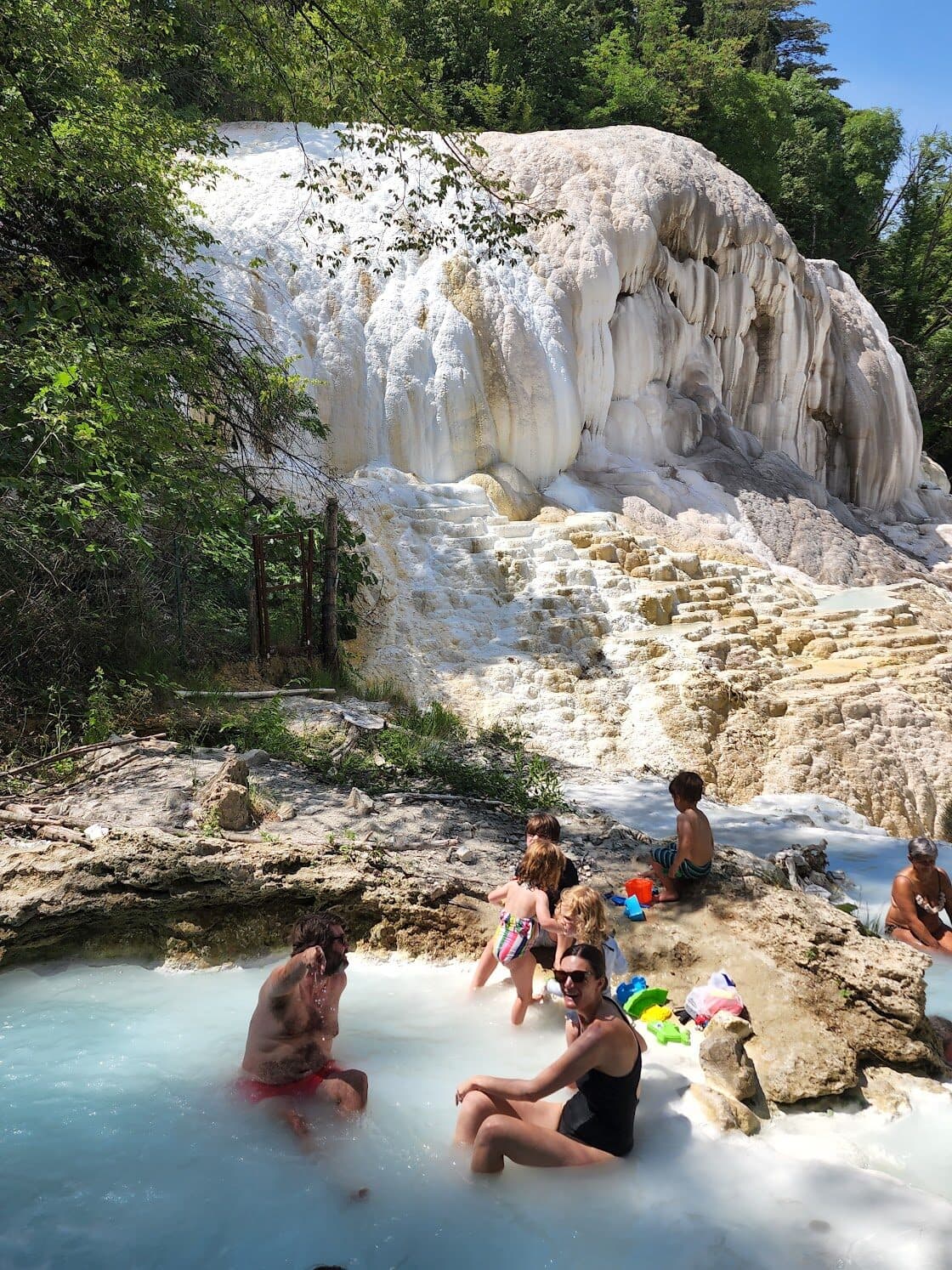 The white travertine formations of La Balena at Bagni San Filippo
