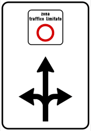 ZTL advance warning sign